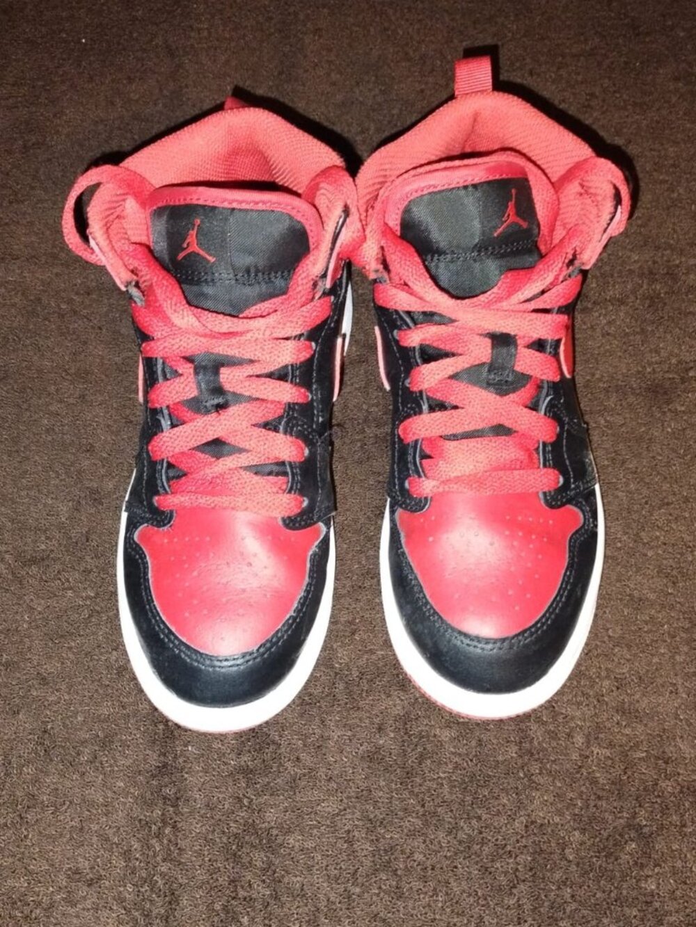 Air Jordan 1 Mid PS Alternate Bred Black Fire Red White DQ8424-060 Size 1Y